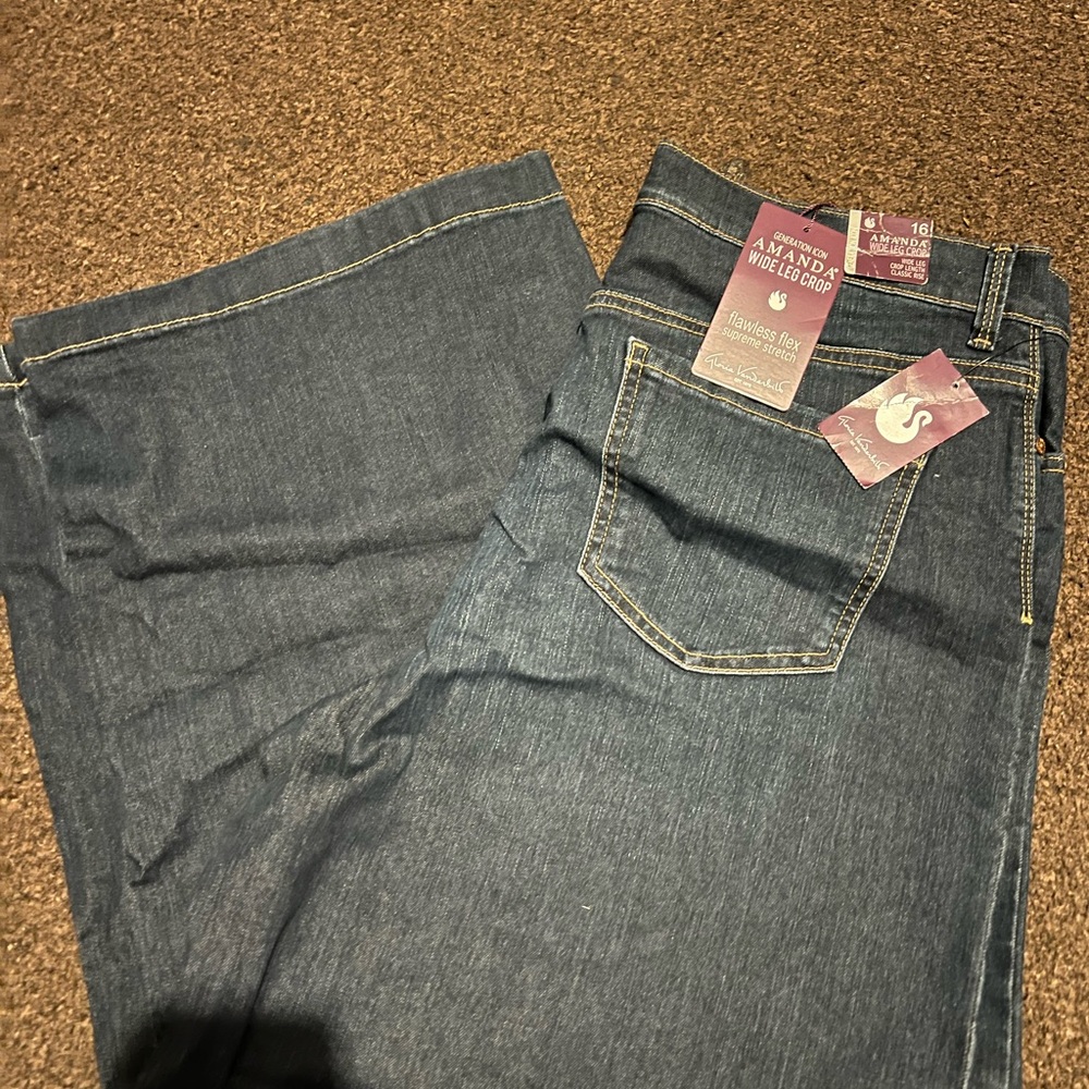 Gloria Vanderbilt Amanda Wide Leg Crop Jeans - Indigo